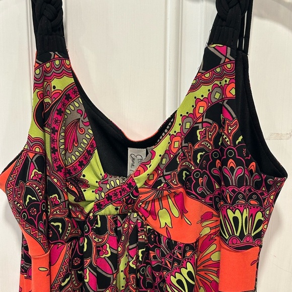 Emma & Michele Multicolor Floral Stretch Maxi Dress Size L Women's Sleeveless - Picture 2 of 7